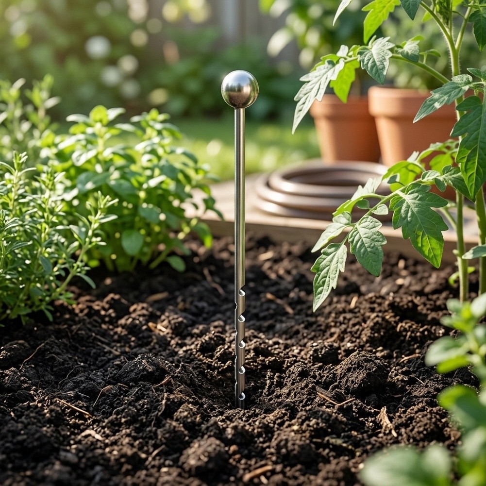 Power Tools Garden - 14인치 스테인레스 스틸 정원 토양 프로브,