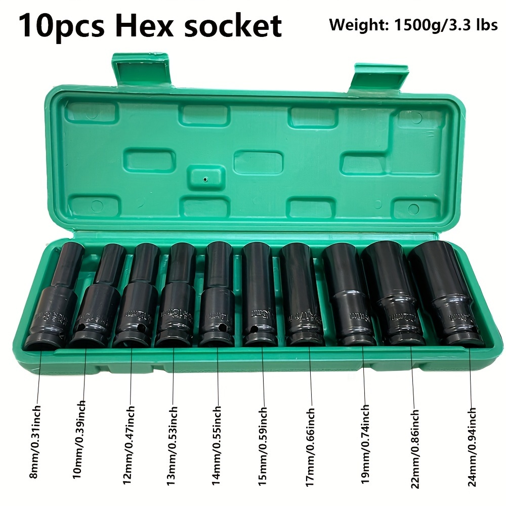 Power Tools For Sale - 10pcs 1/2인치 8-24mm 파워 소켓 공구