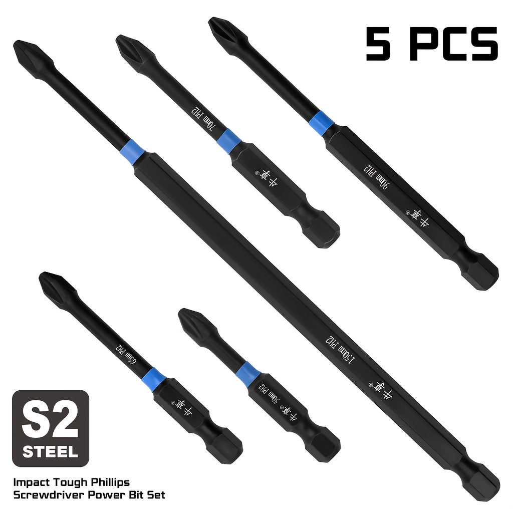 Power Tools For Sale - 5개입 고강도 자석 필립스 드라이버 비트,