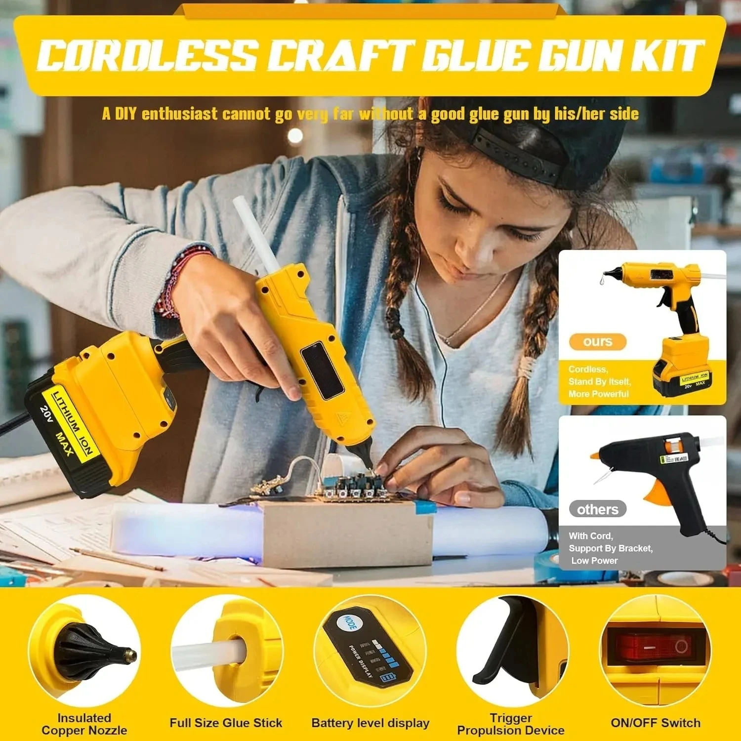 무선 전기 핸드헬드 핫 글루건 수리 DIY 도구 핫멜트 - Power Tools Battery Repair 리뷰 및 가격