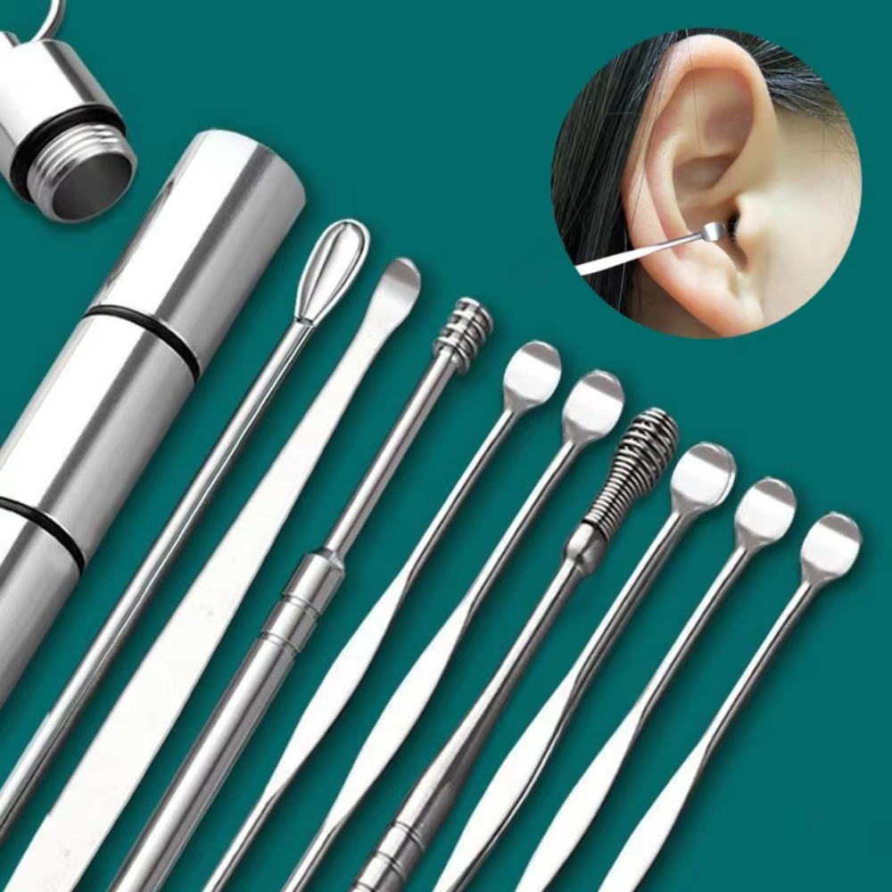 9개/세트 신제품 귀지 제거 도구 세트 큐렛 스푼 휴대 - Power Tools For Sale 리뷰 및 가격