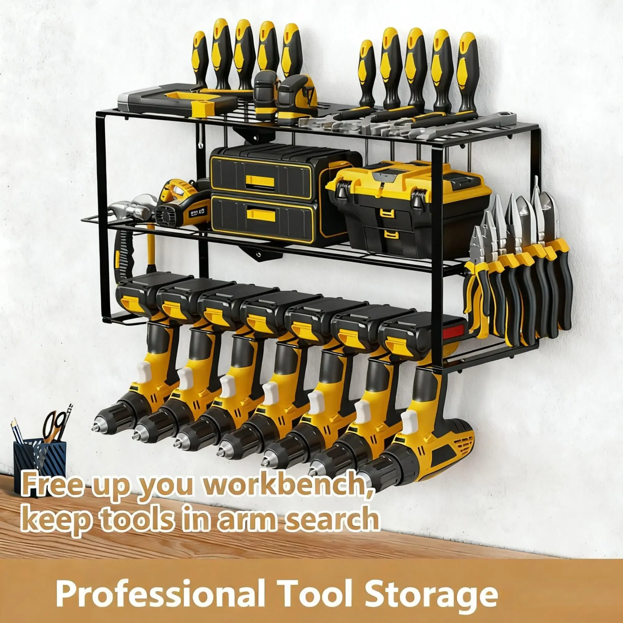 고강도 벽걸이형 전동공구 정리대 3단 무선 드릴 홀더  - Power Tools Storage 리뷰 및 가격