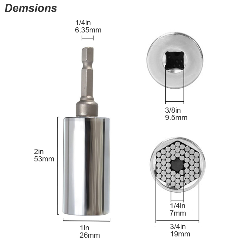 유니버설 소켓 렌치 헤드 세트 슬리브 가젯 7-19mm - Power Tools For Sale 리뷰 및 가격